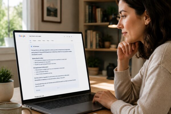 Ai-generated answer box replacing traditional website links in a search results page